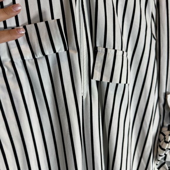 Moyabo Women’s 2XL Long Sleeve Blouse Black and White Striped - Picture 5 of 8